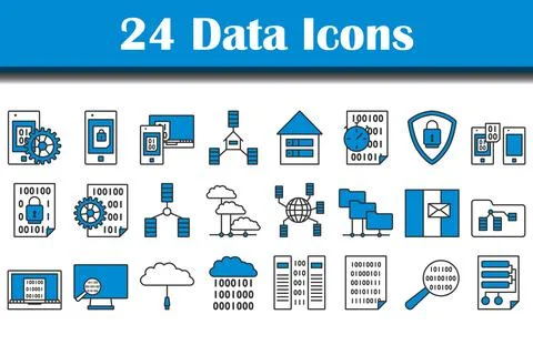Data Icon Set Stock Illustration