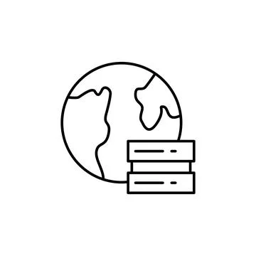 Data icon. Simple line, outline vector of globe icons for ui and ux, website or Illustrazione stock