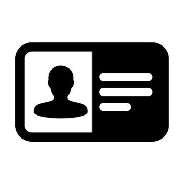 Data icon vector male user person profile avatar symbol with identity card Ilustración de archivo