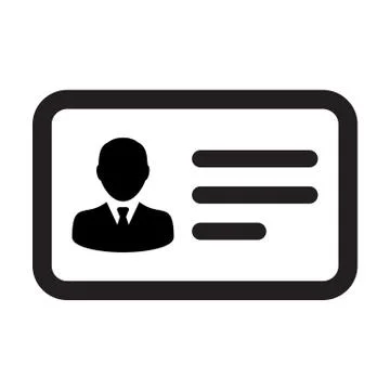 Data icon vector male user person profile avatar symbol with identity card Stock Illustration