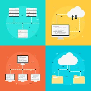 Data icons set Stock Illustration
