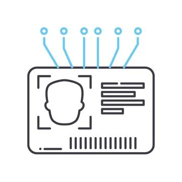 Data id line icon, outline symbol, vector illustration, concept sign Illustrazione stock