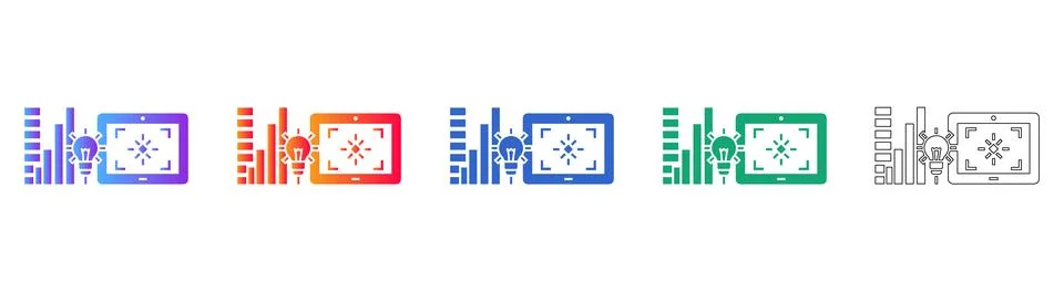 Data Idea Innovation Icon Set Illustrazione stock