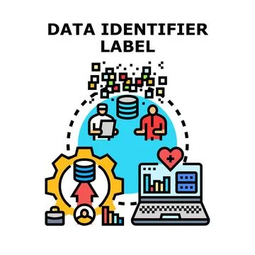 Data identifier label concept for secure information イラスト素材