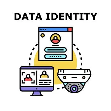 Data identity concept with digital security and privacy management Illustrazione stock