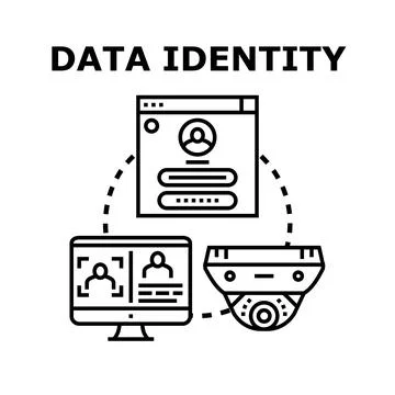 Data identity concept with digital security and privacy management Illustrazione stock