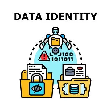 Data identity protection and cybersecurity concept Stock Illustration