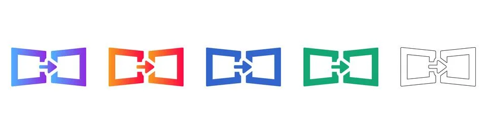 Data Import Export Connection Icons Illustrazione stock