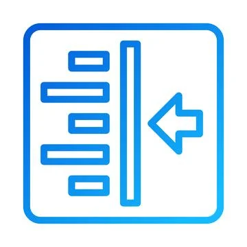 Data Import Icon, Blue Arrow to Left Data Transfer Stock Illustration