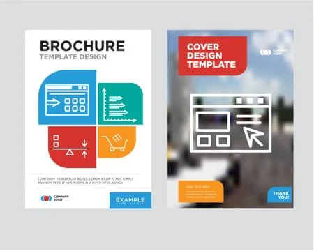 Data import interface brochure flyer design template Stock Illustration