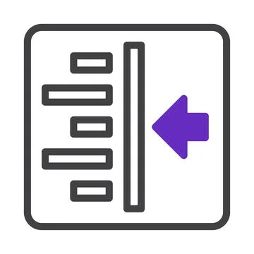 Data Importation Visualization: Streamlined Transfer Icon with Vibrant Purp.. Illustrazione stock