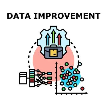 Data improvement process optimizing business analysis strategy Stock Illustration