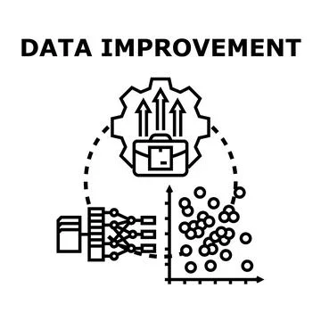 Data improvement process optimizing business analysis strategy Stock Illustration