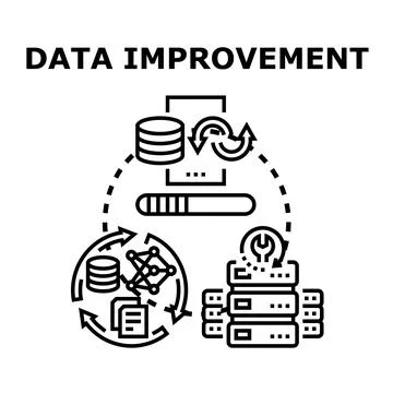 Data improvement process optimizing digital information workflow Stock Illustration