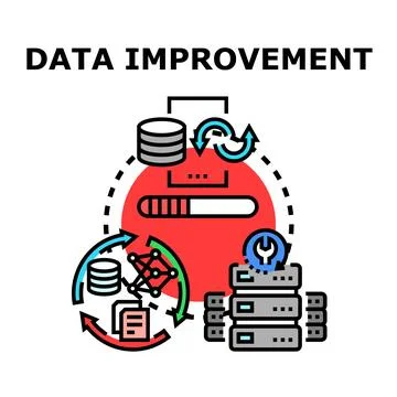 Data improvement process optimizing digital information workflow Stock Illustration