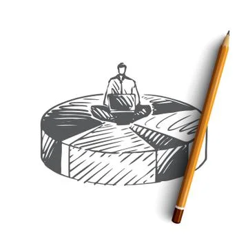 Data, infographic, business, circle concept. Hand drawn isolated vector. イラスト素材