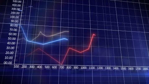 Data Information provided by the red curve against a navy blue background. Stock Illustration