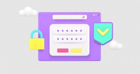 Data information security personal  3d icon animation with alpha channel Stock Footage 276414595