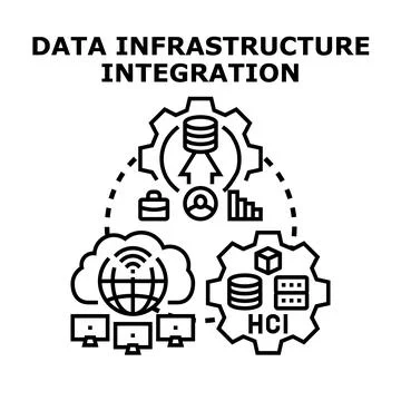 Data infrastructure integration concept vector illustration イラスト素材