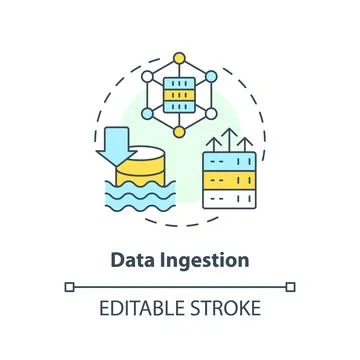 Data ingestion concept icon 스톡 일러스트