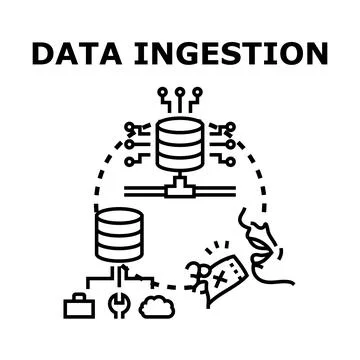 Data ingestion process integrating various information sources イラスト素材