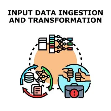 Data ingestion transformation and quality assessment process Stock Illustration