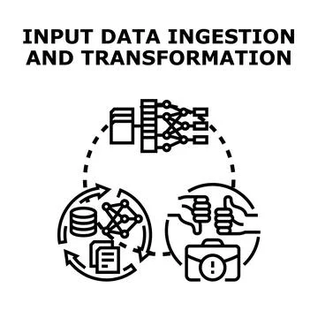 Data ingestion transformation and quality assessment process Stock Illustration