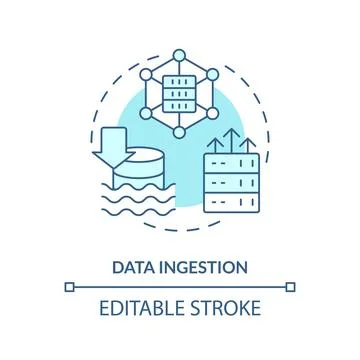 Data ingestion turquoise concept icon Illustrazione stock