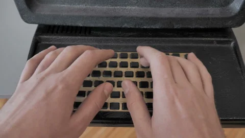 Data Input 1980S Computer Keyboard Stock Footage 153399691
