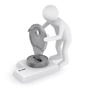 Data input blocking. Isolated 3D image on white Stock Illustration