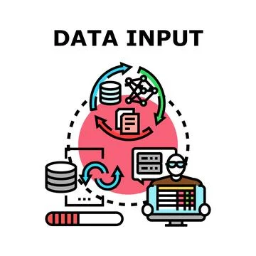 Data input processing and analysis concept 스톡 일러스트