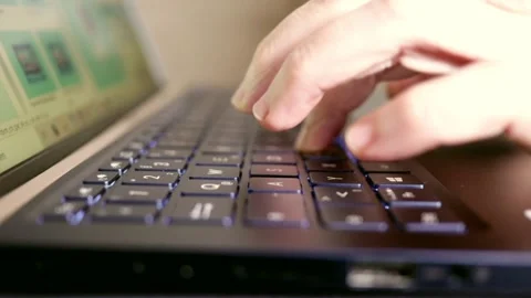 Data input typing on keyboard on the laptop  in office Stock Footage 147557299