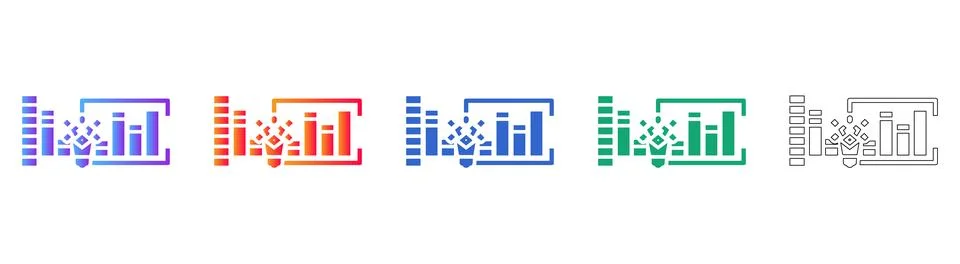 Data Insight and Analytics Dashboard Icons Stock Illustration