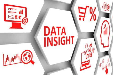 DATA INSIGHT concept cell background 3d illustration Stock Illustration