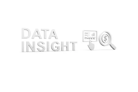 DATA INSIGHT concept white background 3d render illustration Stock Illustration