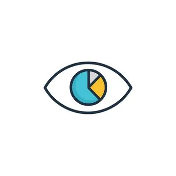 Data insight vision with pie chart iris focusing on analytical business int.. Stock Illustration