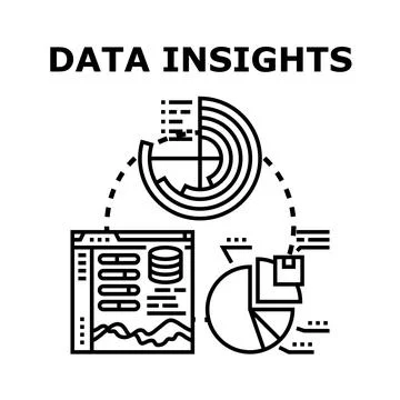 Data insights analytics and information processing vector illustration Illustrazione stock