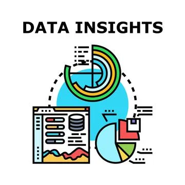 Data insights analytics and information processing vector illustration Illustrazione stock