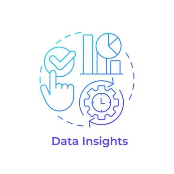 Data insights blue gradient concept icon Stock Illustration