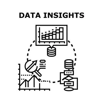 Data insights concept analyzing information and business analytics Illustrazione stock