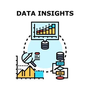 Data insights concept analyzing information and business analytics Stock Illustration