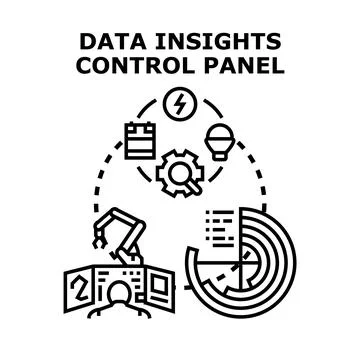 Data insights control panel for business analytics management 库存插图