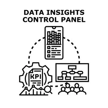 Data insights control panel for business analytics Stock Illustration