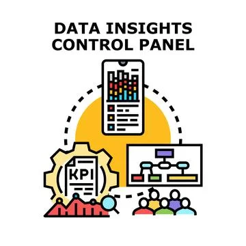 Data insights control panel for business analytics Stock Illustration