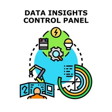 Data insights control panel for business analytics management Stock Illustration