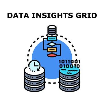 Data insights grid processing business analytics Stock Illustration