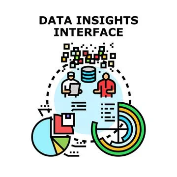 Data insights interface for business analytics Stock Illustration