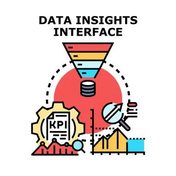 Data insights interface concept for business analytics Illustrazione stock