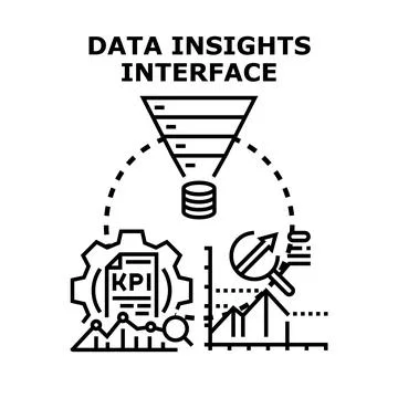 Data insights interface concept for business analytics Stock Illustration