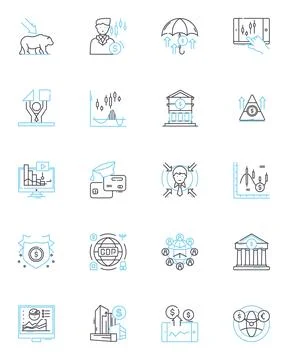 Data insights linear icons set. Analytics, Trends, Patterns, Intelligence Illustrazione stock
